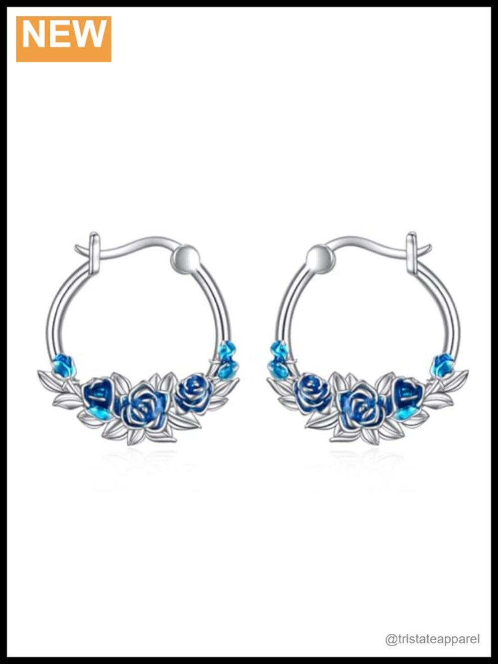 Sterling Silver Peony Flower Hoop Earrings for Women September Birth Flower